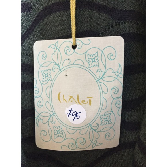 Chalet Green Black Patterned Open Cardigan Wrap - Waterfall Rayon XL Textured - Picture 2 of 12